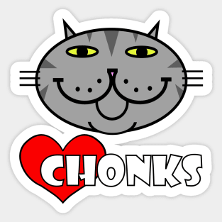 Heart Chonks - Grey Tabby Cat Sticker